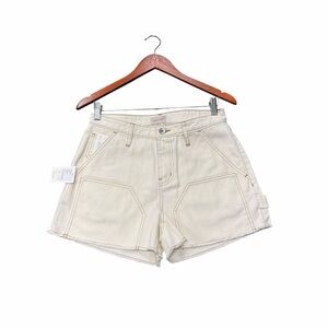 NWT Brixton Essex Cut Off Painter Shorts Off White 26
